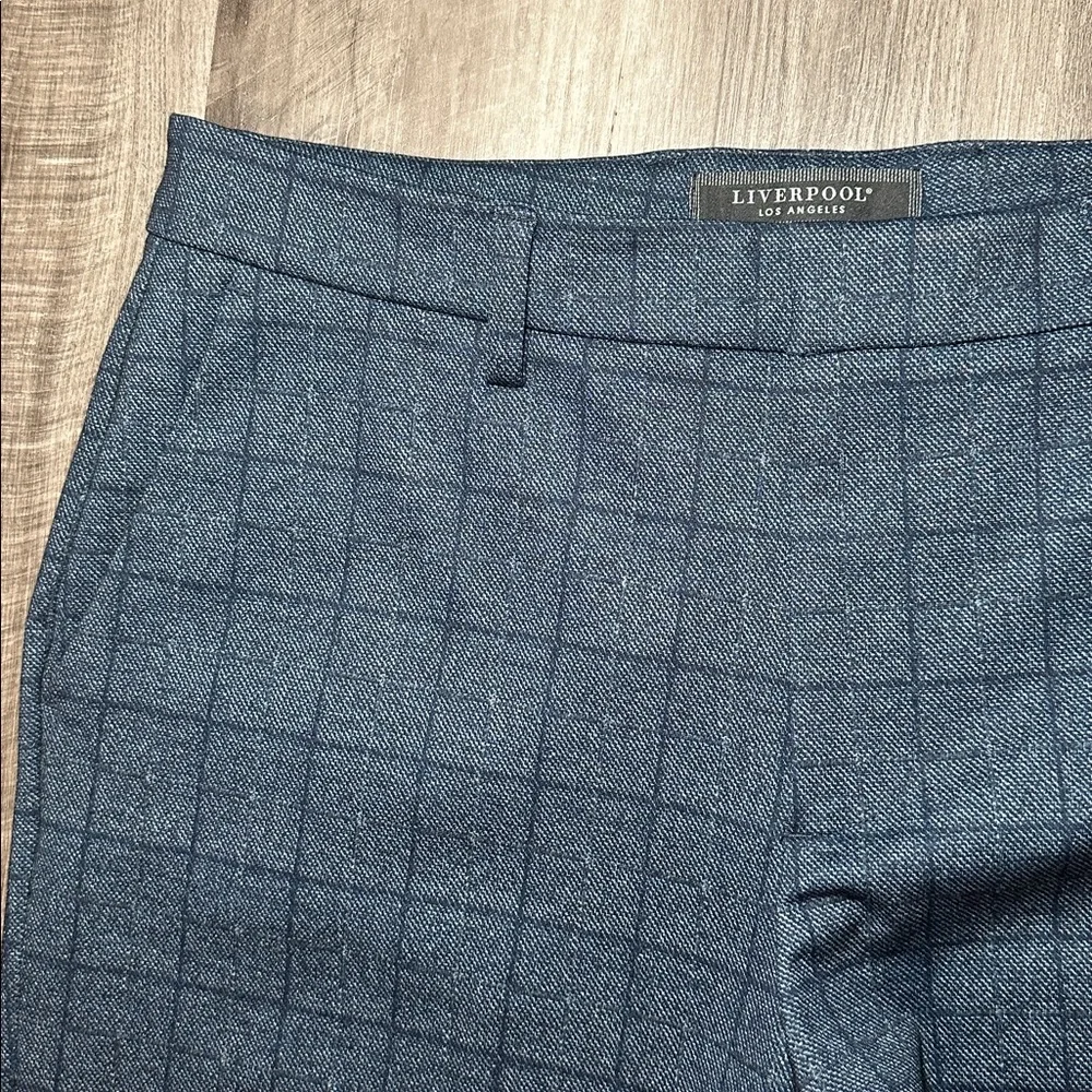Liverpool Los Angeles Navy Windowpane Trouser Pants (NWOT) - 34x32
